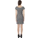 Vertical Lines Waves Wave Chevron Small Black Short Sleeve Skater Dress View2