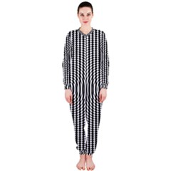 Vertical Lines Waves Wave Chevron Small Black Onepiece Jumpsuit (ladies)  by Mariart