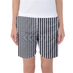 Vertical Lines Waves Wave Chevron Small Black Women s Basketball Shorts