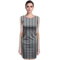 Vertical Lines Waves Wave Chevron Small Black Classic Sleeveless Midi Dress by Mariart