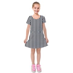 Vertical Lines Waves Wave Chevron Small Black Kids  Short Sleeve Velvet Dress by Mariart