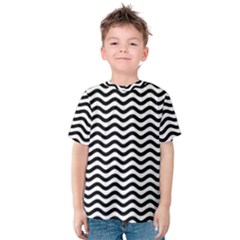 Waves Stripes Triangles Wave Chevron Black Kids  Cotton Tee