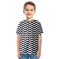 Waves Stripes Triangles Wave Chevron Black Kids  Sport Mesh Tee