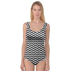 Waves Stripes Triangles Wave Chevron Black Princess Tank Leotard  by Mariart