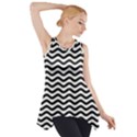 Waves Stripes Triangles Wave Chevron Black Side Drop Tank Tunic View1