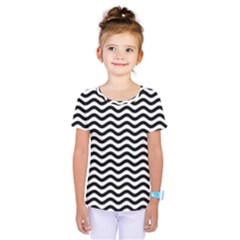 Waves Stripes Triangles Wave Chevron Black Kids  One Piece Tee