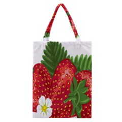 Strawberry Red Seed Leaf Green Classic Tote Bag by Mariart