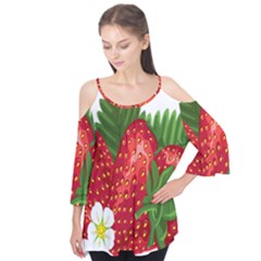 Strawberry Red Seed Leaf Green Flutter Tees