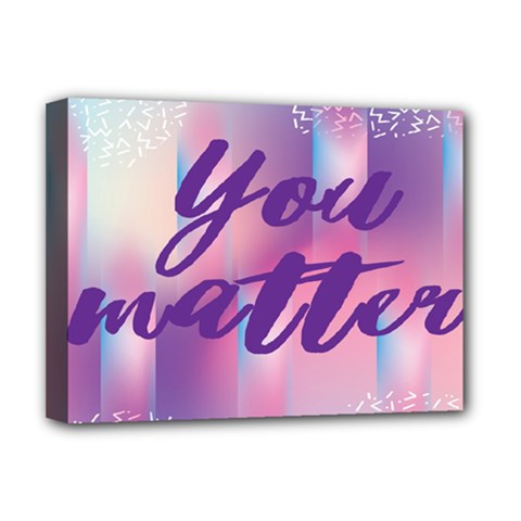 You Matter Purple Blue Triangle Vintage Waves Behance Feelings Beauty Deluxe Canvas 16  X 12  