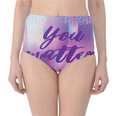 You Matter Purple Blue Triangle Vintage Waves Behance Feelings Beauty High-waist Bikini Bottoms by Mariart