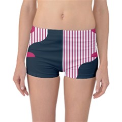 Waves Line Polka Dots Vertical Black Pink Reversible Boyleg Bikini Bottoms by Mariart