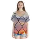 V-Neck Flutter Sleeve changeling sunsetTop View1