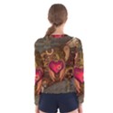 Steampunk Golden Design, Heart With Wings, Clocks And Gears Women s Long Sleeve Tee View2