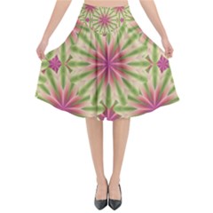 Digital Blossoms Flared Midi Skirt by SandyRichter