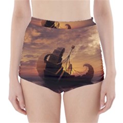 Steampunk Fractalscape, A Ship For All Destinations High-waisted Bikini Bottoms