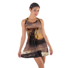 Steampunk Fractalscape, A Ship For All Destinations Cotton Racerback Dress