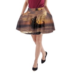 Steampunk Fractalscape, A Ship For All Destinations A-line Pocket Skirt