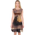 Steampunk Fractalscape, A Ship For All Destinations Capsleeve Midi Dress View1