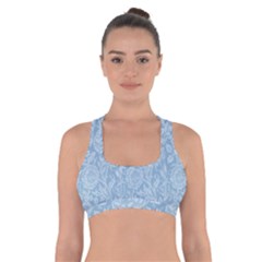 Vintage Morris Floral Blue Cross Back Sports Bra by pixeldiva