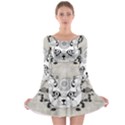 Wonderful Sugar Cat Skull Long Sleeve Skater Dress View1