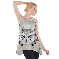 Wonderful Sugar Cat Skull Side Drop Tank Tunic by FantasyWorld7