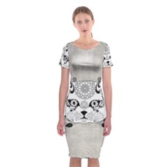 Wonderful Sugar Cat Skull Classic Short Sleeve Midi Dress by FantasyWorld7