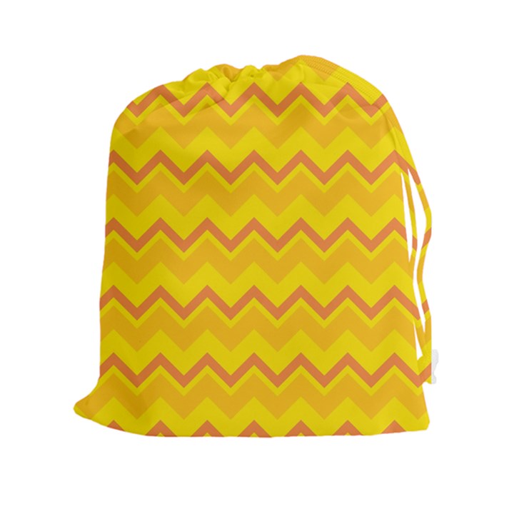 zigzag (Orange and yellow) Drawstring Pouches (XXL)