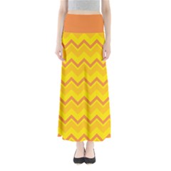 Zigzag (orange And Yellow) Maxi Skirts by berwies