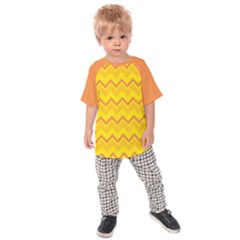 Zigzag (orange And Yellow) Kids Raglan Tee