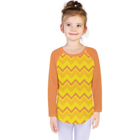 Zigzag (orange And Yellow) Kids  Long Sleeve Tee by berwies