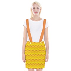 Zigzag (orange And Yellow) Braces Suspender Skirt