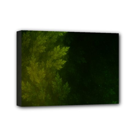 Beautiful Fractal Pines In The Misty Spring Night Mini Canvas 7  X 5  by jayaprime