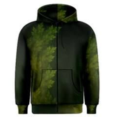 Beautiful Fractal Pines In The Misty Spring Night Men s Zipper Hoodie by jayaprime