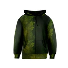 Beautiful Fractal Pines In The Misty Spring Night Kids  Zipper Hoodie by jayaprime