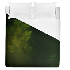 Beautiful Fractal Pines In The Misty Spring Night Duvet Cover (queen Size) by jayaprime