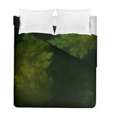 Beautiful Fractal Pines In The Misty Spring Night Duvet Cover Double Side (full/ Double Size) by jayaprime