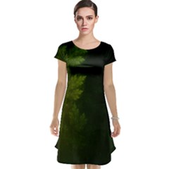 Beautiful Fractal Pines In The Misty Spring Night Cap Sleeve Nightdress by jayaprime