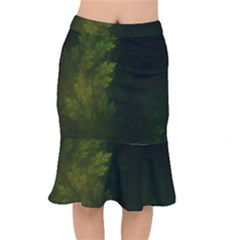 Beautiful Fractal Pines In The Misty Spring Night Mermaid Skirt by jayaprime