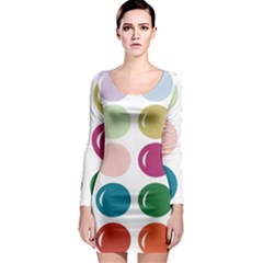 Brights Pastels Bubble Balloon Color Rainbow Long Sleeve Bodycon Dress by Mariart