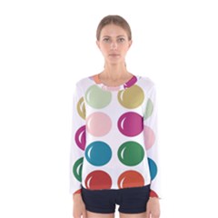 Brights Pastels Bubble Balloon Color Rainbow Women s Long Sleeve Tee