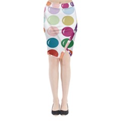 Brights Pastels Bubble Balloon Color Rainbow Midi Wrap Pencil Skirt by Mariart