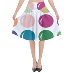 Brights Pastels Bubble Balloon Color Rainbow Flared Midi Skirt by Mariart