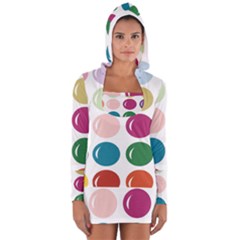 Brights Pastels Bubble Balloon Color Rainbow Women s Long Sleeve Hooded T-shirt