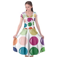 Brights Pastels Bubble Balloon Color Rainbow Cap Sleeve Wrap Front Dress