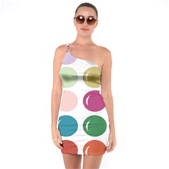 Brights Pastels Bubble Balloon Color Rainbow One Soulder Bodycon Dress by Mariart