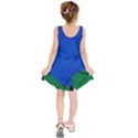 Blue Flower Leaf Black White Striped Rose Kids  Sleeveless Dress View2