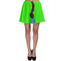 Egg Line Rainbow Green Skater Skirt by Mariart