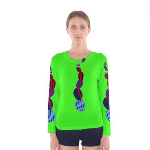 Egg Line Rainbow Green Women s Long Sleeve Tee by Mariart