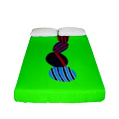 Egg Line Rainbow Green Fitted Sheet (full/ Double Size) by Mariart