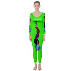 Egg Line Rainbow Green Long Sleeve Catsuit by Mariart